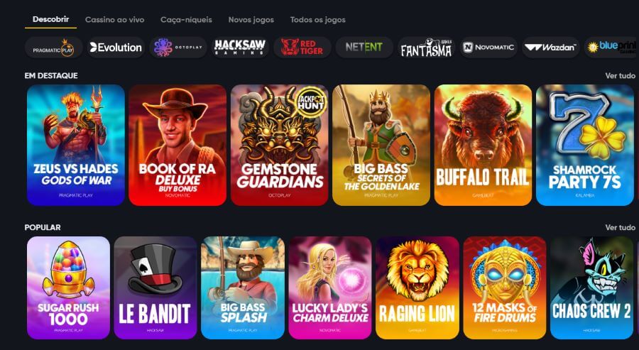 Jogos recomendados no Instant Casino.