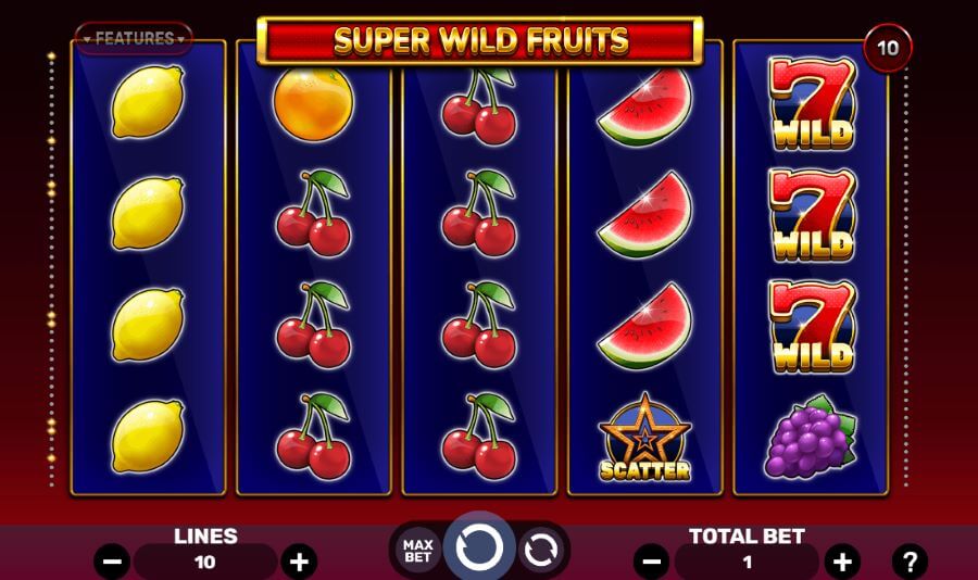 Wilds e Scatters no Super Wild Fruits slot.